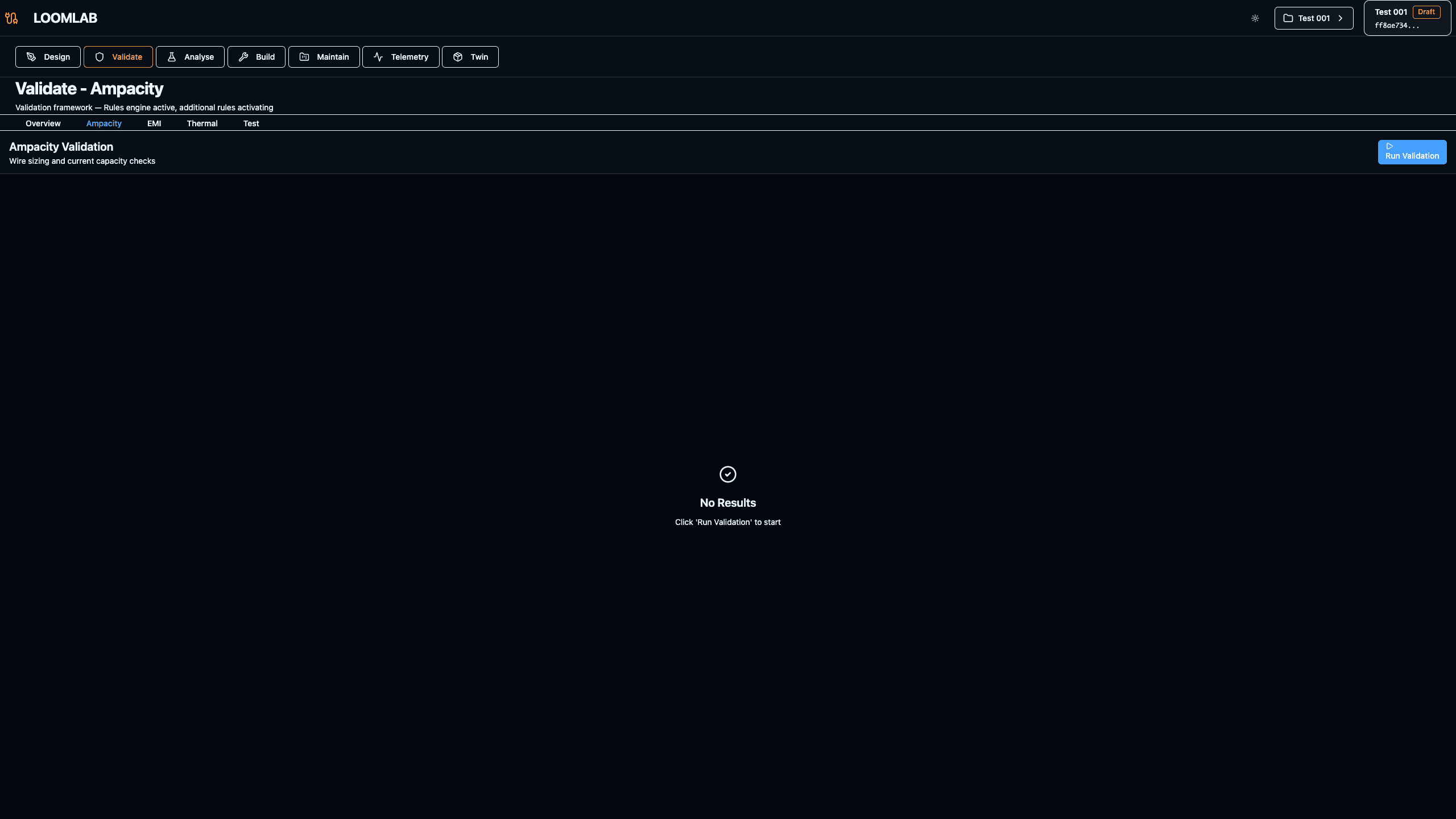 Validation — Ampacity Details